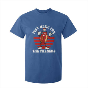 Funny 4th Of July T Shirt For Kid I'm Just Here for The Wieners Hot Dog TS10 Royal Blue Print Your Wear