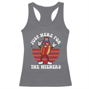 Funny 4th Of July Racerback Tank Top I'm Just Here for The Wieners Hot Dog TS10 Charcoal Print Your Wear