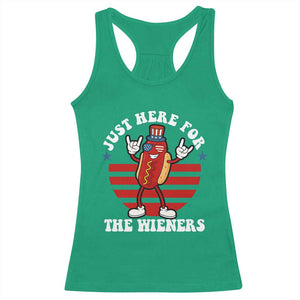 Funny 4th Of July Racerback Tank Top I'm Just Here for The Wieners Hot Dog TS10 Irish Green Print Your Wear