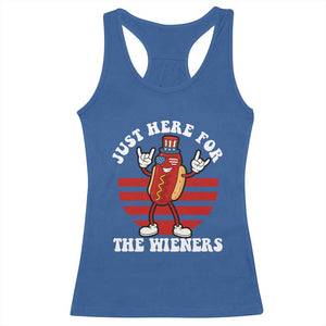 Funny 4th Of July Racerback Tank Top I'm Just Here for The Wieners Hot Dog TS10 Royal Blue Print Your Wear
