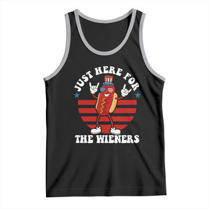 Funny 4th Of July Tank Top I'm Just Here for The Wieners Hot Dog TS10 Black Athletic Heather Print Your Wear