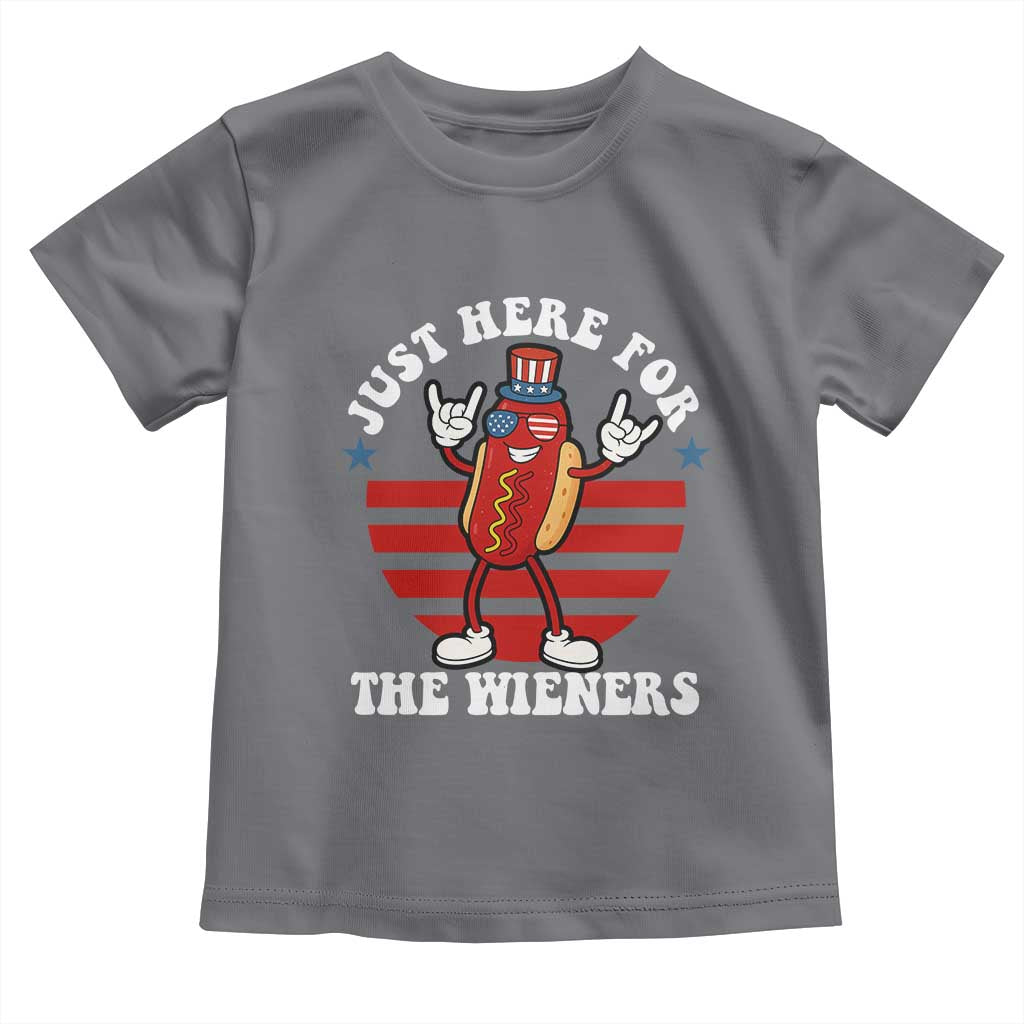 Funny 4th Of July Toddler T Shirt I'm Just Here for The Wieners Hot Dog TS10 Charcoal Print Your Wear