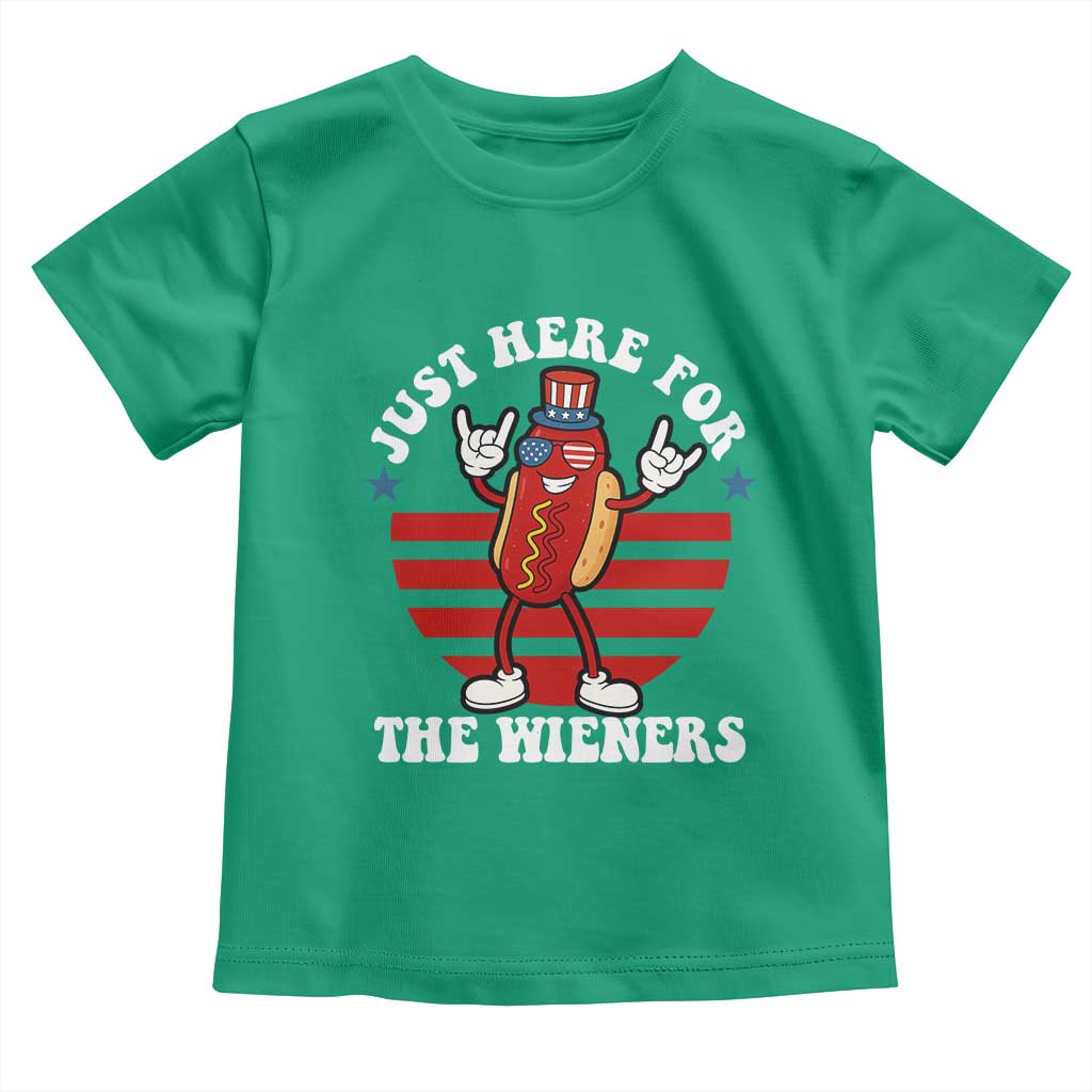 Funny 4th Of July Toddler T Shirt I'm Just Here for The Wieners Hot Dog TS10 Irish Green Print Your Wear