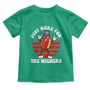 Funny 4th Of July Toddler T Shirt I'm Just Here for The Wieners Hot Dog TS10 Irish Green Print Your Wear