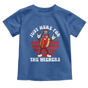 Funny 4th Of July Toddler T Shirt I'm Just Here for The Wieners Hot Dog TS10 Royal Blue Print Your Wear