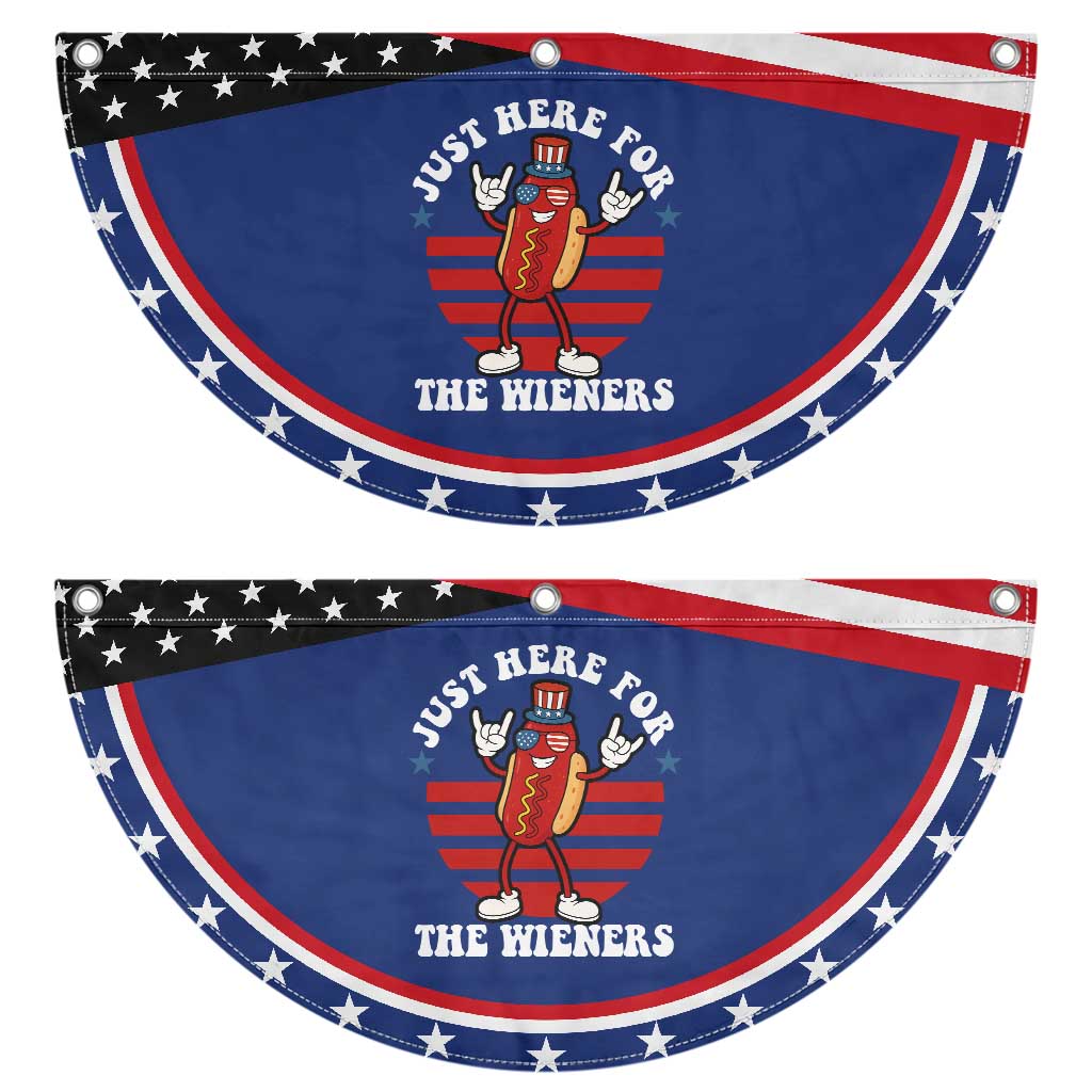 Funny 4th Of July Patriotic Fan Flag I'm Just Here for The Wieners Hot Dog TS10 2pcs pack Classic Navy Print Your Wear