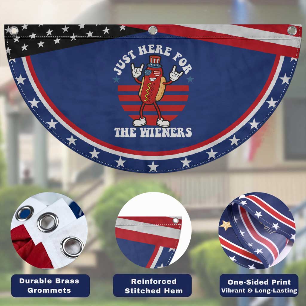 Funny 4th Of July Patriotic Fan Flag I'm Just Here for The Wieners Hot Dog