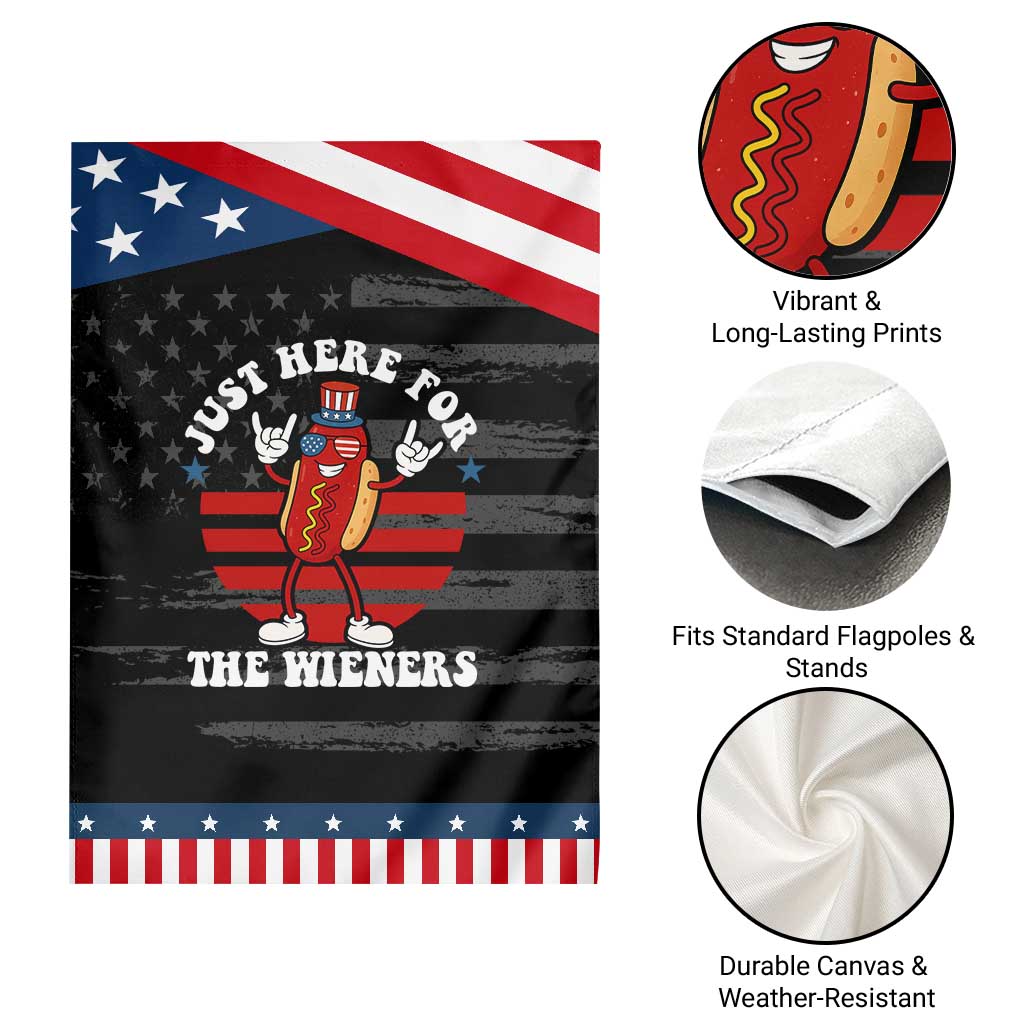 Funny 4th Of July Garden Flag I'm Just Here for The Wieners Hot Dog TS10 Print Your Wear