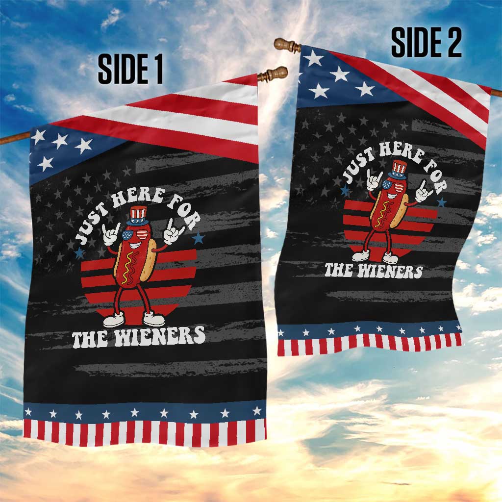 Funny 4th Of July Garden Flag I'm Just Here for The Wieners Hot Dog TS10 Print Your Wear