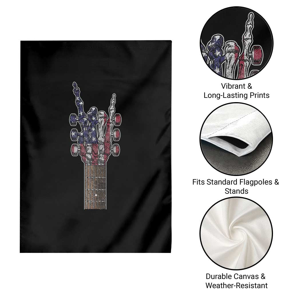 Rock On Skeleton Hand Guitar Garden Flag Retro American Flag Heavy Metal Guitarist TS10 Print Your Wear
