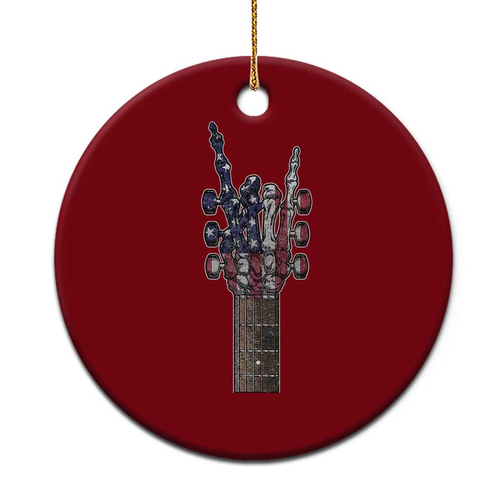 Rock On Skeleton Hand Guitar Ceramic Ornament Retro American Flag Heavy Metal Guitarist TS10 1pc Red Print Your Wear