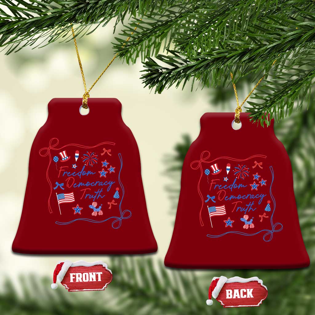 Patriotic Subtle FDT Ceramic Ornament Coquette Bow Patriotic 4th of July TS10 Print Your Wear