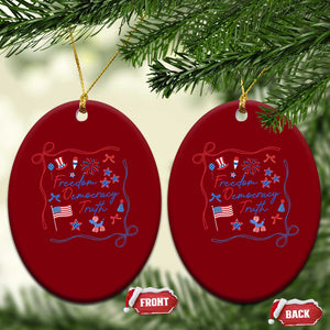 Patriotic Subtle FDT Ceramic Ornament Coquette Bow Patriotic 4th of July TS10 Print Your Wear