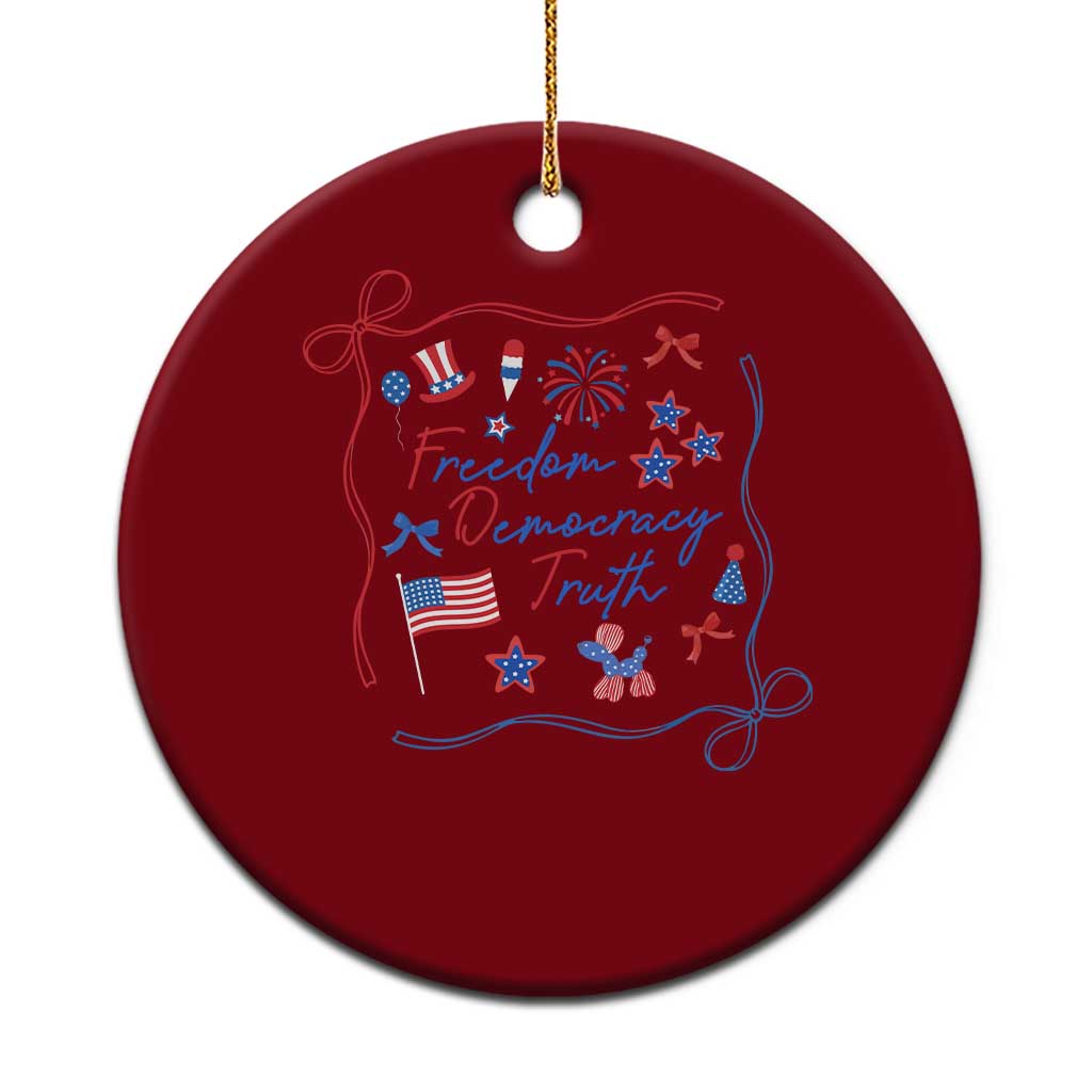 Patriotic Subtle FDT Ceramic Ornament Coquette Bow Patriotic 4th of July TS10 1pc Red Print Your Wear