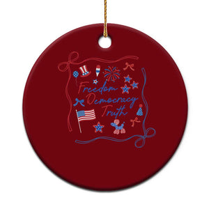 Patriotic Subtle FDT Ceramic Ornament Coquette Bow Patriotic 4th of July TS10 1pc Red Print Your Wear