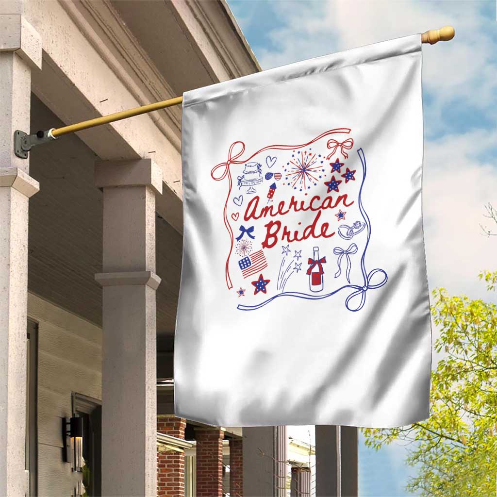 American Bride Bachelorette Party Garden Flag Coquette Bow 4th Of July TS10 Print Your Wear