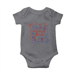 American Bride Bachelorette Party Baby Onesie Coquette Bow 4th Of July TS10 Charcoal Print Your Wear