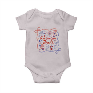 American Bride Bachelorette Party Baby Onesie Coquette Bow 4th Of July TS10 Ice Gray Print Your Wear