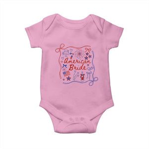 American Bride Bachelorette Party Baby Onesie Coquette Bow 4th Of July TS10 Light Pink Print Your Wear