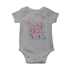 American Bride Bachelorette Party Baby Onesie Coquette Bow 4th Of July TS10 Sport Gray Print Your Wear