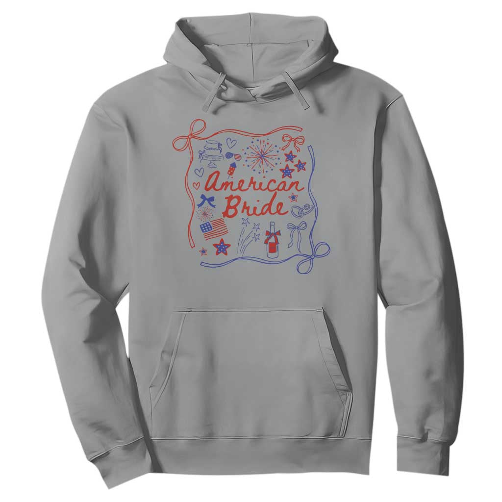 American Bride Bachelorette Party Hoodie Coquette Bow 4th Of July TS10 Sport Gray Print Your Wear