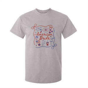 American Bride Bachelorette Party T Shirt For Kid Coquette Bow 4th Of July TS10 Ice Gray Print Your Wear