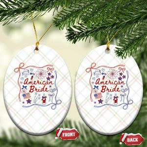 American Bride Bachelorette Party Ceramic Ornament Coquette Bow 4th Of July TS10 Print Your Wear