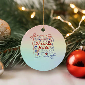 American Bride Bachelorette Party Ceramic Ornament Coquette Bow 4th Of July TS10 1pc Pastel Print Your Wear