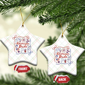 American Bride Bachelorette Party Ceramic Ornament Coquette Bow 4th Of July TS10 Print Your Wear
