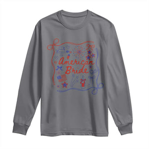American Bride Bachelorette Party Long Sleeve Shirt Coquette Bow 4th Of July TS10 Charcoal Print Your Wear