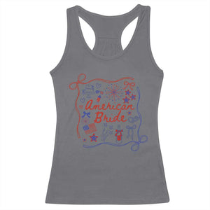 American Bride Bachelorette Party Racerback Tank Top Coquette Bow 4th Of July TS10 Charcoal Print Your Wear