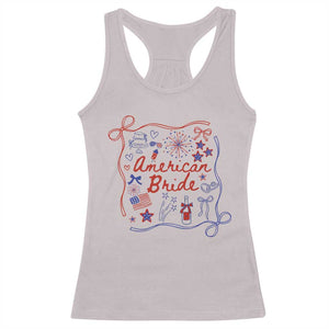 American Bride Bachelorette Party Racerback Tank Top Coquette Bow 4th Of July TS10 Ice Gray Print Your Wear