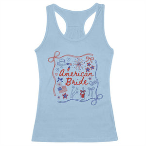American Bride Bachelorette Party Racerback Tank Top Coquette Bow 4th Of July TS10 Light Blue Print Your Wear