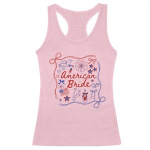 American Bride Bachelorette Party Racerback Tank Top Coquette Bow 4th Of July TS10 Light Pink Print Your Wear