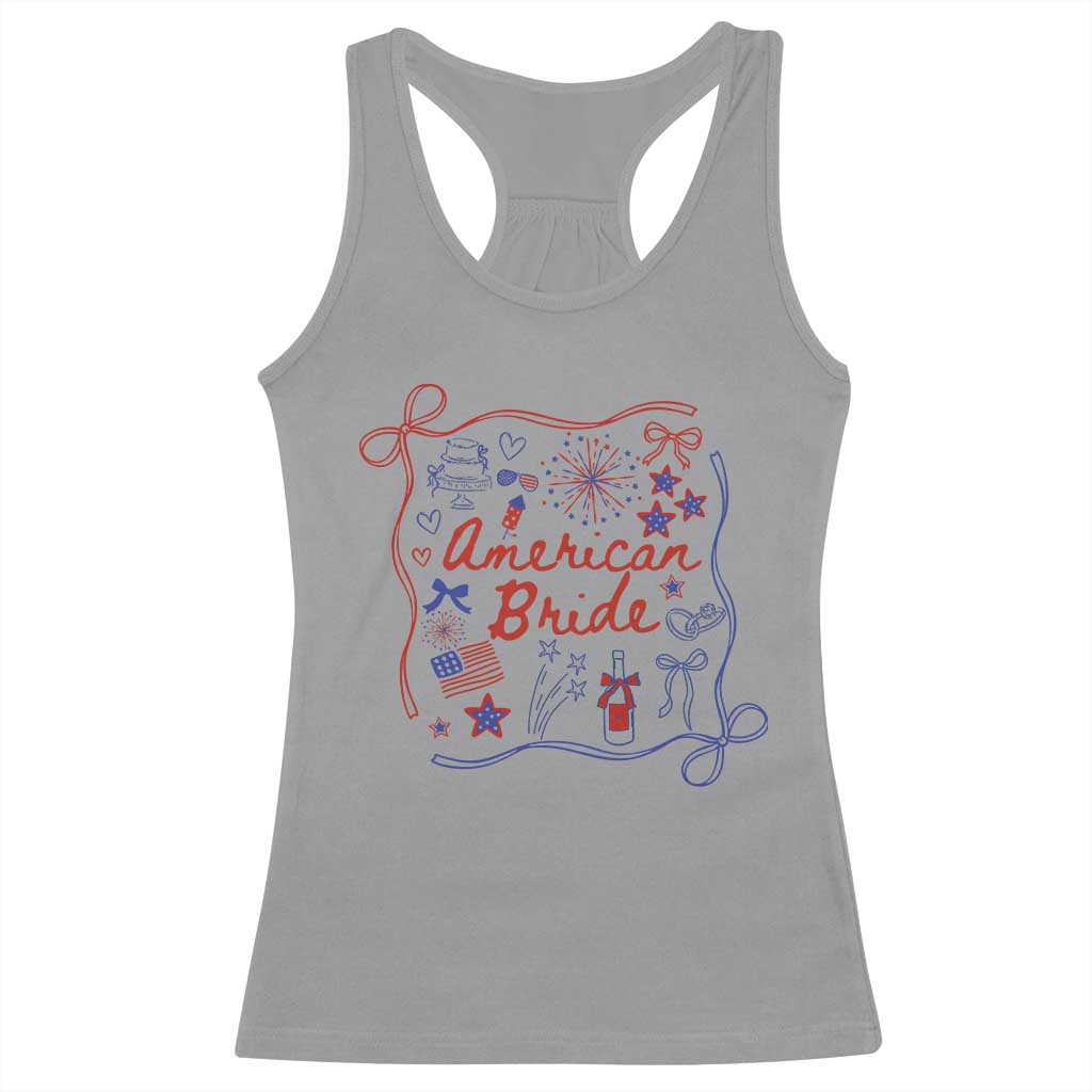 American Bride Bachelorette Party Racerback Tank Top Coquette Bow 4th Of July TS10 Sport Gray Print Your Wear