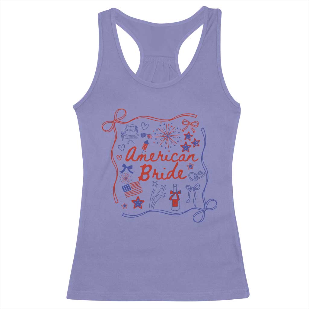 American Bride Bachelorette Party Racerback Tank Top Coquette Bow 4th Of July TS10 Violet Print Your Wear