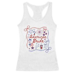 American Bride Bachelorette Party Racerback Tank Top Coquette Bow 4th Of July TS10 White Print Your Wear