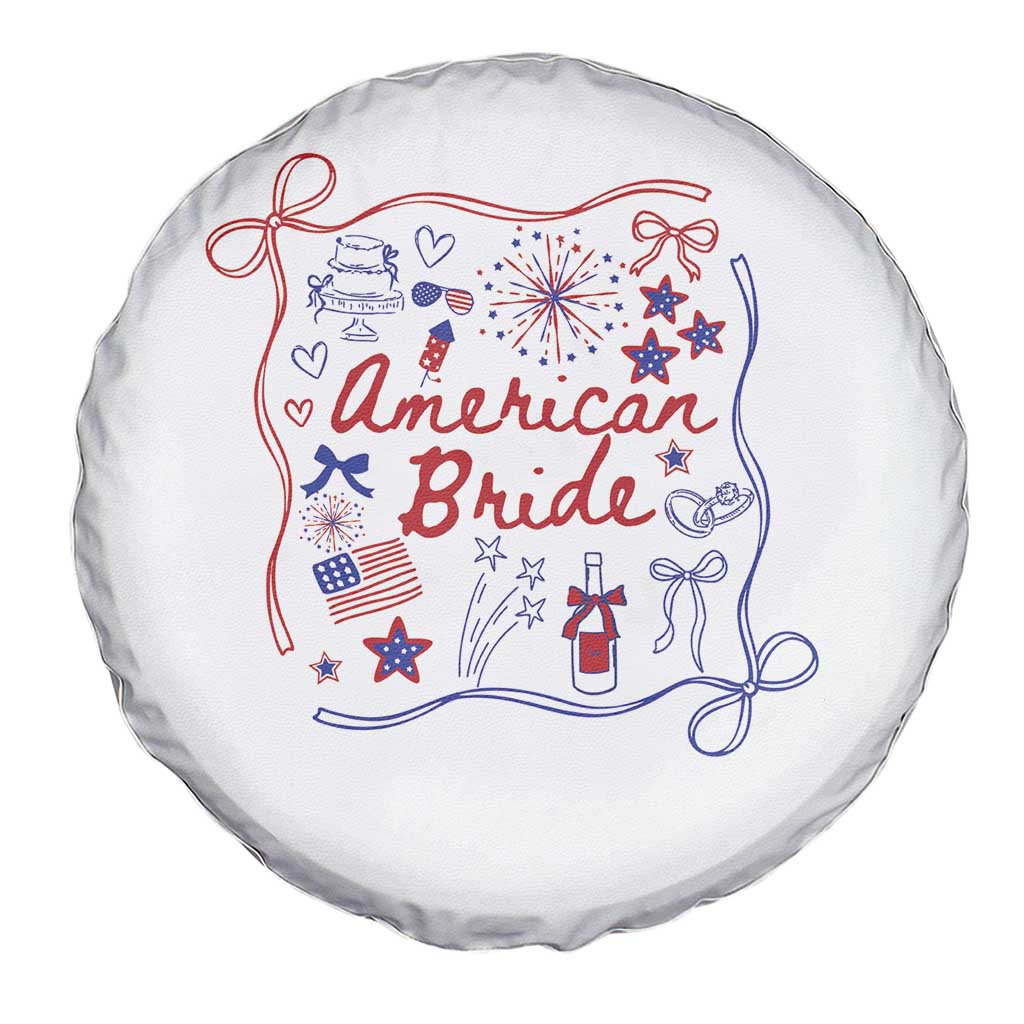 American Bride Bachelorette Party Spare Tire Cover Coquette Bow 4th Of July TS10 Print Your Wear