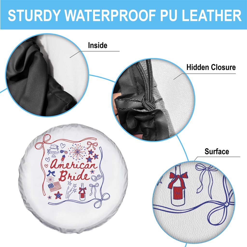 American Bride Bachelorette Party Spare Tire Cover Coquette Bow 4th Of July TS10 Print Your Wear