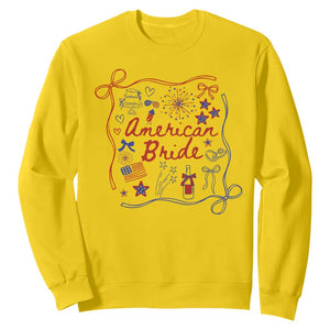 American Bride Bachelorette Party Sweatshirt Coquette Bow 4th Of July TS10 Daisy Print Your Wear