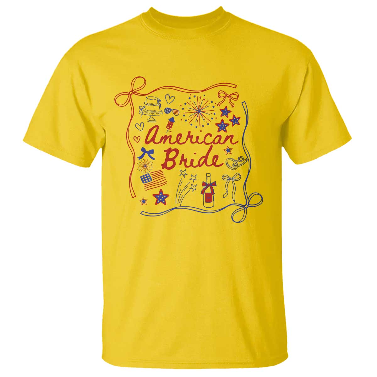 American Bride Bachelorette Party T Shirt Coquette Bow 4th Of July TS10 Daisy Print Your Wear