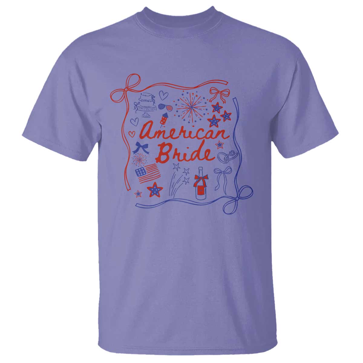 American Bride Bachelorette Party T Shirt Coquette Bow 4th Of July TS10 Violet Print Your Wear