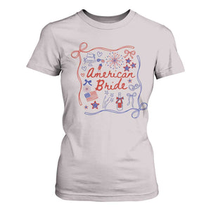 American Bride Bachelorette Party T Shirt For Women Coquette Bow 4th Of July TS10 Ice Gray Print Your Wear
