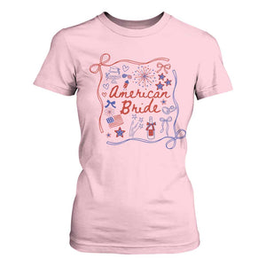 American Bride Bachelorette Party T Shirt For Women Coquette Bow 4th Of July TS10 Light Pink Print Your Wear