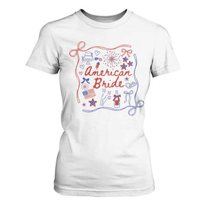 American Bride Bachelorette Party T Shirt For Women Coquette Bow 4th Of July TS10 White Print Your Wear