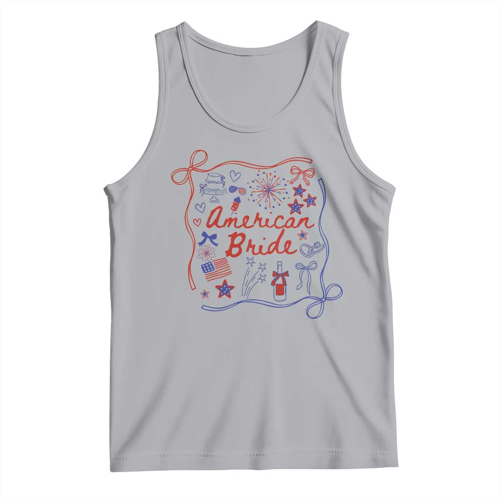 American Bride Bachelorette Party Tank Top Coquette Bow 4th Of July TS10 Athletic Heather Print Your Wear