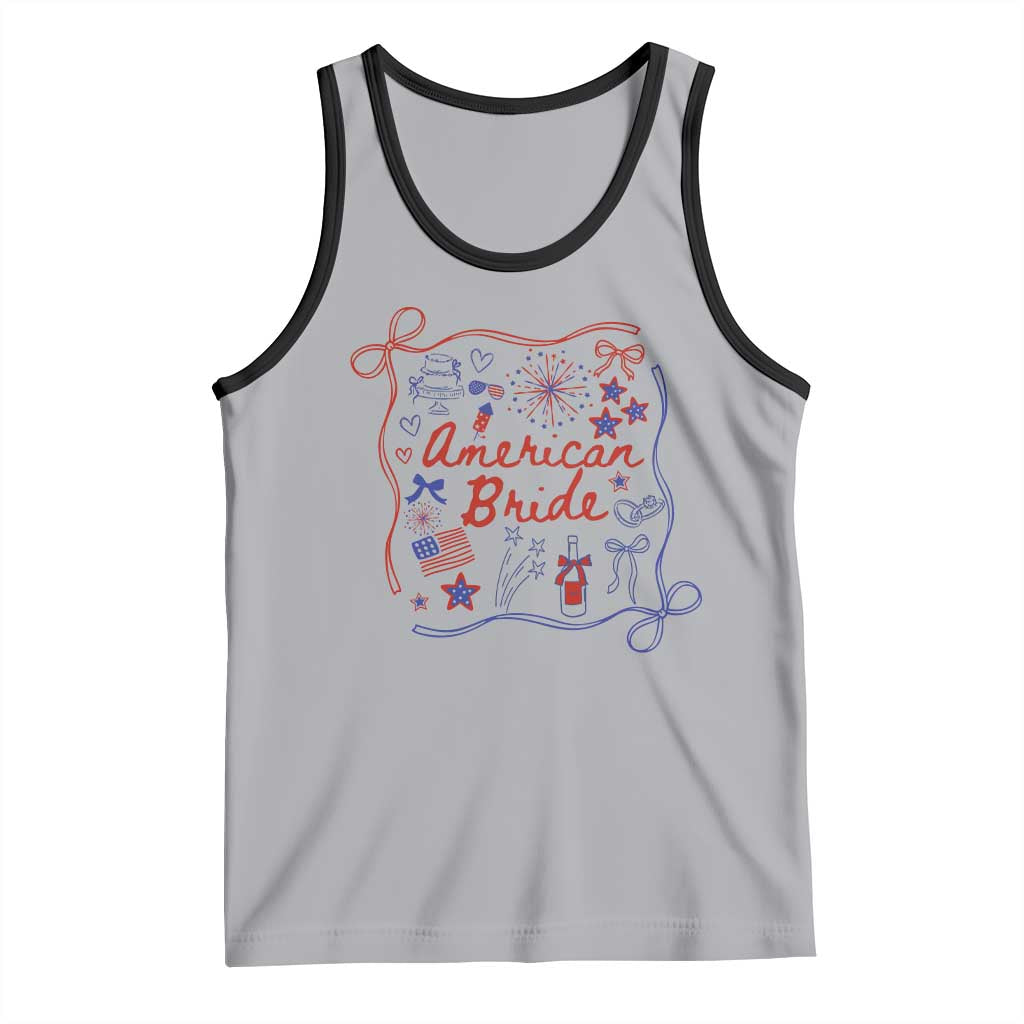 American Bride Bachelorette Party Tank Top Coquette Bow 4th Of July TS10 Athletic Heather Black Print Your Wear