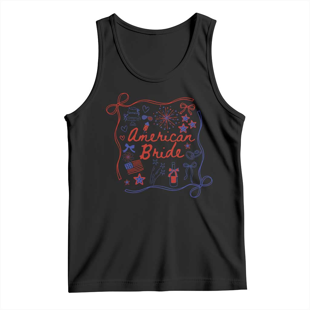 American Bride Bachelorette Party Tank Top Coquette Bow 4th Of July TS10 Black Print Your Wear
