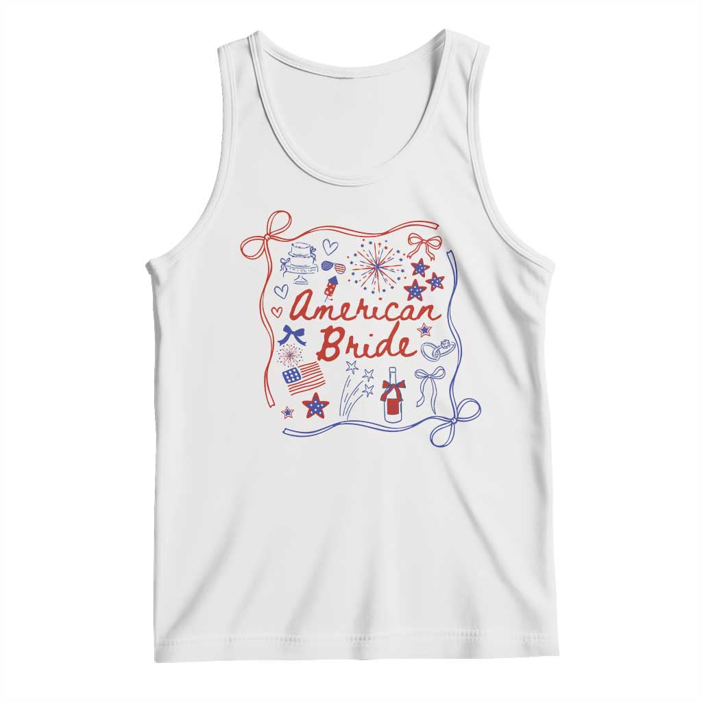 American Bride Bachelorette Party Tank Top Coquette Bow 4th Of July TS10 White Print Your Wear