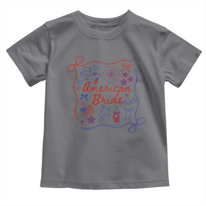 American Bride Bachelorette Party Toddler T Shirt Coquette Bow 4th Of July TS10 Charcoal Print Your Wear
